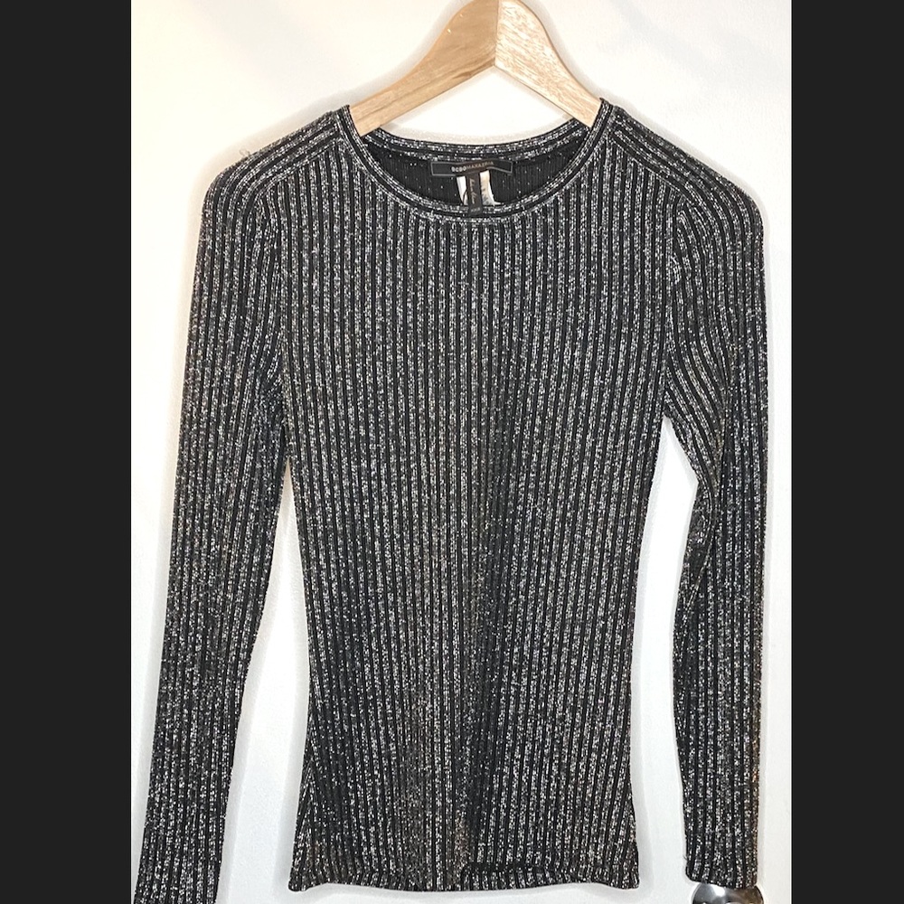 BCBGMaxAzria Long-Sleeved Sparkle Top